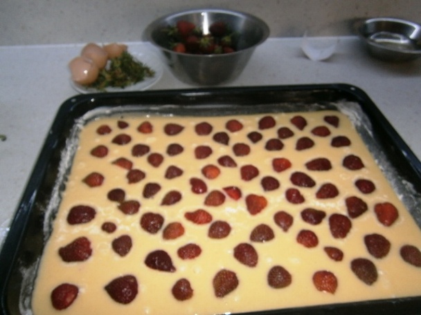 Jahodový koláč z prvých domácich jahôd (fotorecep)t - obrázok 1