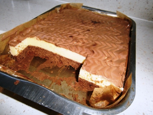 Koláč z jedného vajíčka s pudingovo-tvarohovou plnkou (fotorecept) - obrázok 5