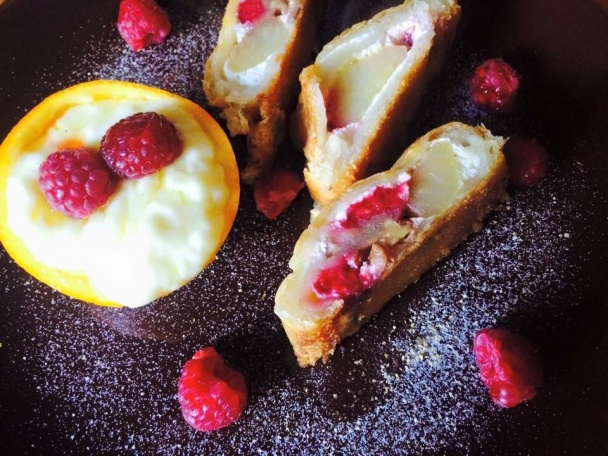 Závin s čerstvými malinami a marinovanými hruškami (fotorecept) - obrázok 4