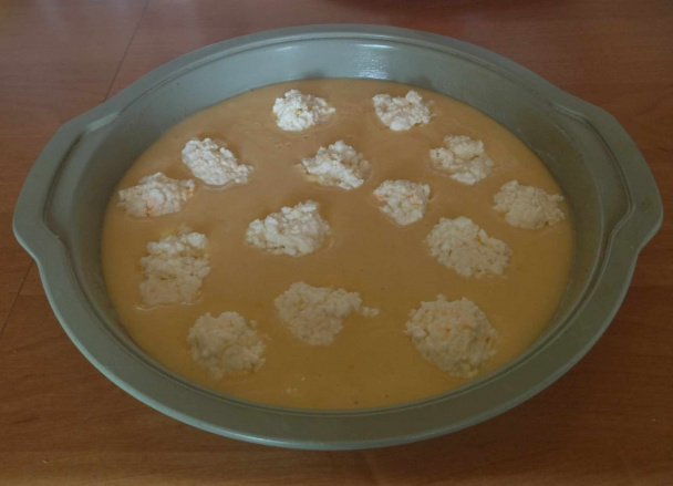 Broskyňovo-tvarohový koláč s orieškami navrchu (fotorecept) - obrázok 4