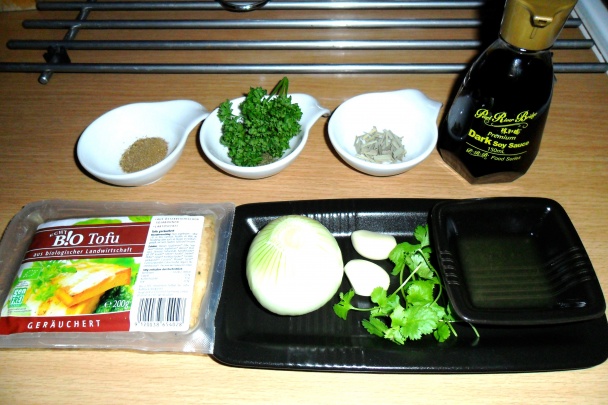 Marinované tofu s hráškom a kukuricou (fotorecept) - obrázok 1