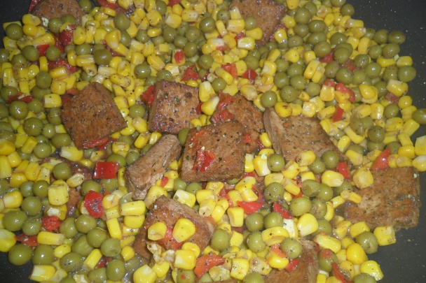 Marinované tofu s hráškom a kukuricou (fotorecept) - obrázok 5