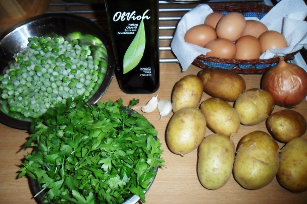 Zemiaky a hrášok so stratenými vajíčkami (fotorecept) - obrázok 1