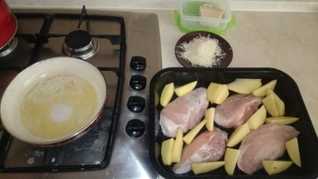 Kuracie prsia na prírodno s cesnakovým dipom (fotorecept) - obrázok 1