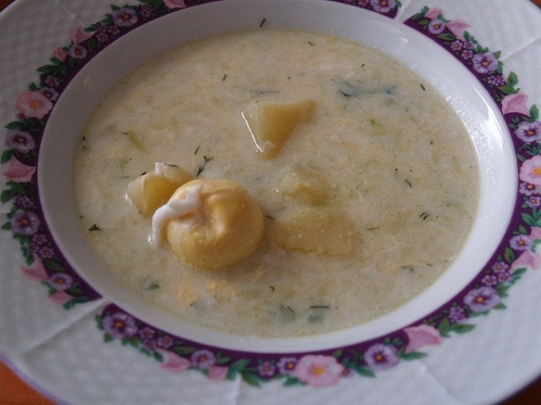 Tekvicová (cuketová) polievka s vajcom - obrázok 7