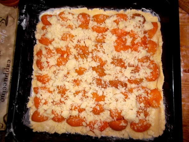 Krehký marhuľový koláč s maslovou posýpkou (fotorecept) - obrázok 7
