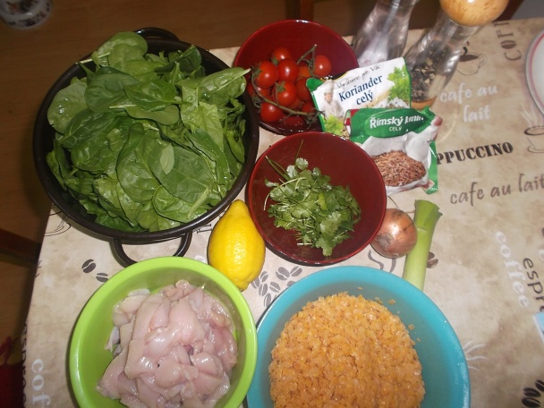 Kuracie prsia so špenátom a s červenou šošovicou (fotorecept) - obrázok 1