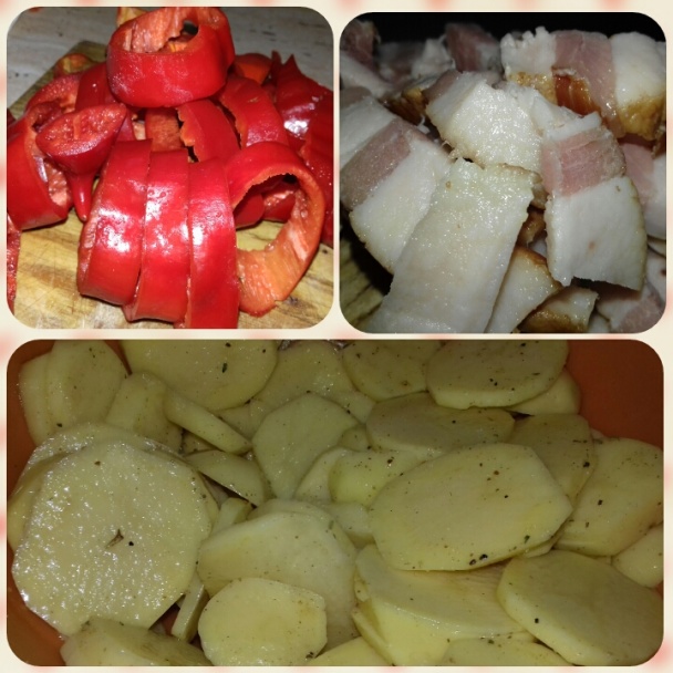 Dalmátske čufty prekladané zemiakmi, paprikou a slaninkou (fotorecept) - obrázok 2