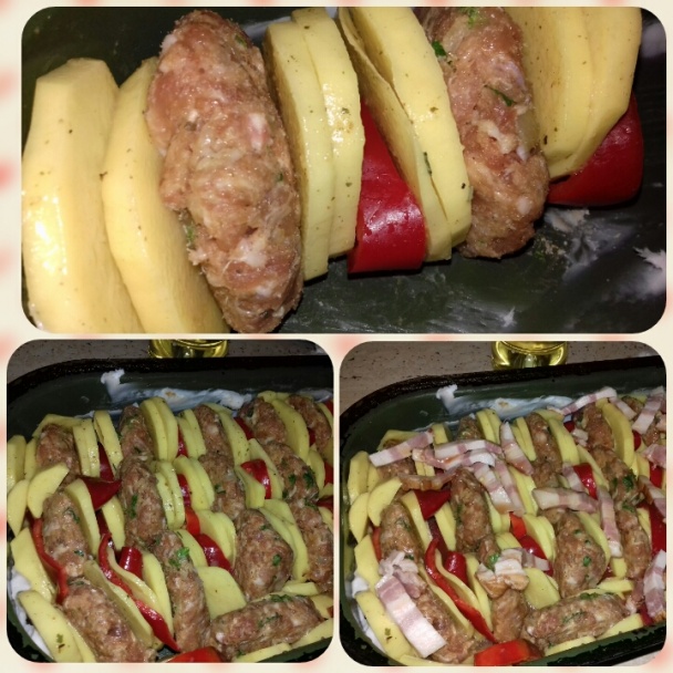 Dalmátske čufty prekladané zemiakmi, paprikou a slaninkou (fotorecept) - obrázok 4