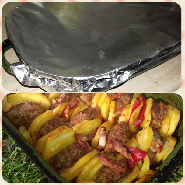 Dalmátske čufty prekladané zemiakmi, paprikou a slaninkou (fotorecept) - obrázok 5