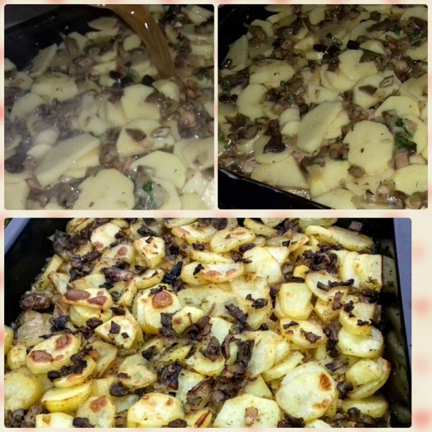 Bravčové plátky na hubovej podstielke so zemiakmi z jedného plechu (fotorecept) - obrázok 4