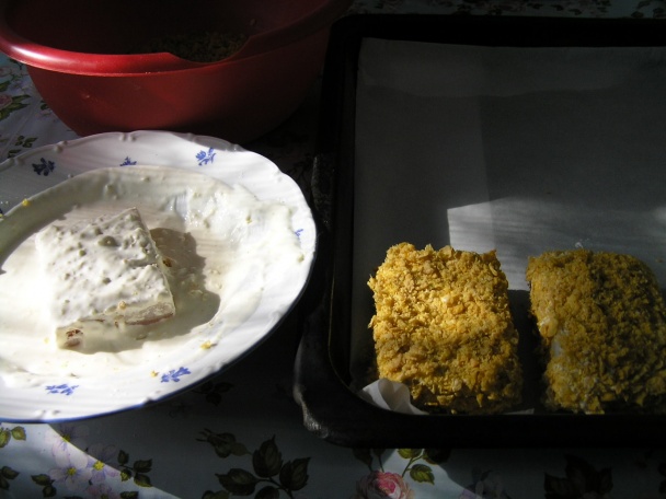 Rybie filé v jogurtovo-cornflakesovom kabátiku pečené v rúre - obrázok 2