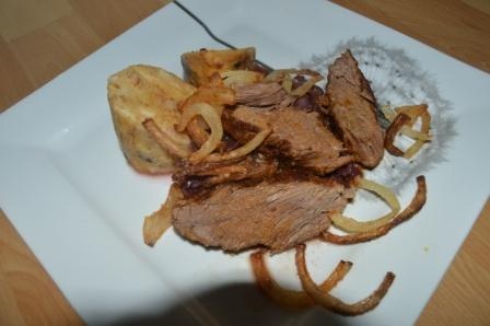 Teľacie mäso s červenou kapustou a so žemľovým knedlíkom (fotorecept) - obrázok 8