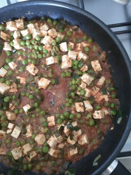 Tofu s hráškom a polentou (fotorecept) - obrázok 3