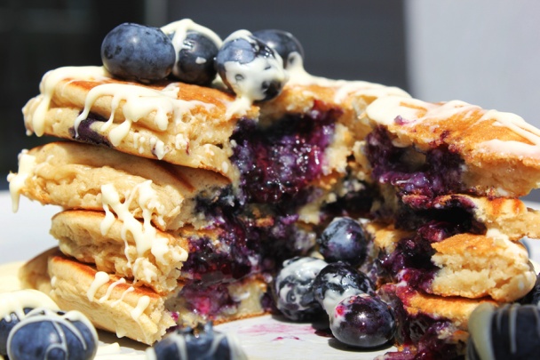 Ovsené proteínové lievance s čučoriedkami (fotorecept) - obrázok 9