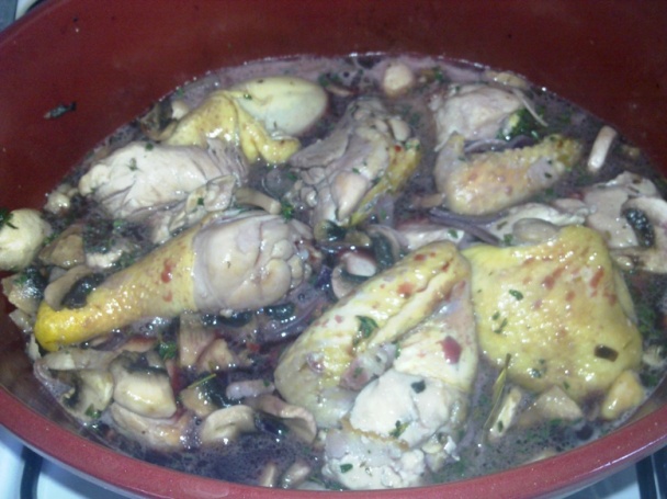 Poulet au vin (kurča na víne) (fotorecept) - obrázok 7