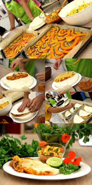 Mexická quesadilla s pečenou tekvicou, chipotles papričkami a cheddarom (fotorecept) - obrázok 2