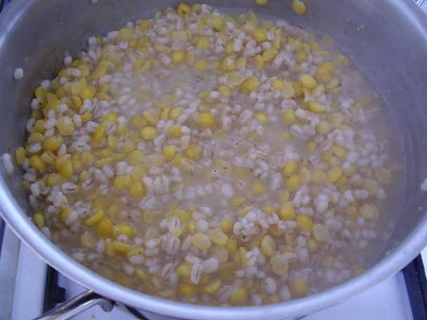 Krúpovo-hrachová kaša s kuracími srdiečkami - fotorecept - obrázok 7