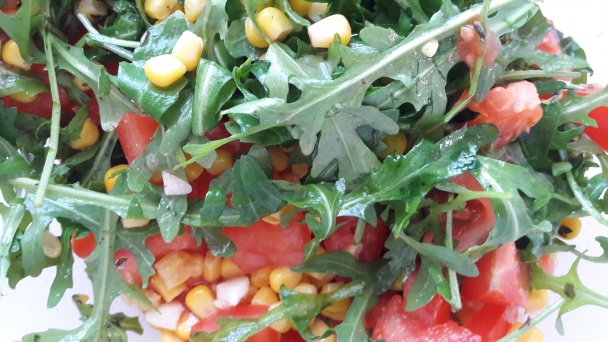 Rukolový šalát s praženými mandľami (fotorecept) - obrázok 1