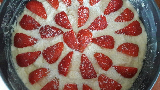Jahodový koláč s posýpkou (bez vajec) (fotopostup) - obrázok 5