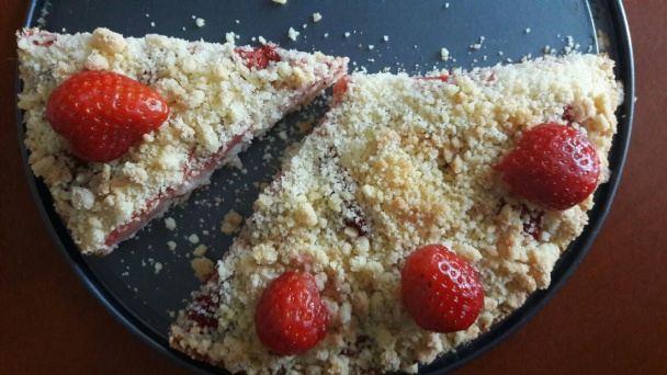 Jahodový koláč s posýpkou (bez vajec) (fotopostup) - obrázok 8