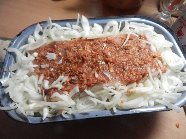 Pečený bôčik s cibuľou (fotorecept) - obrázok 5