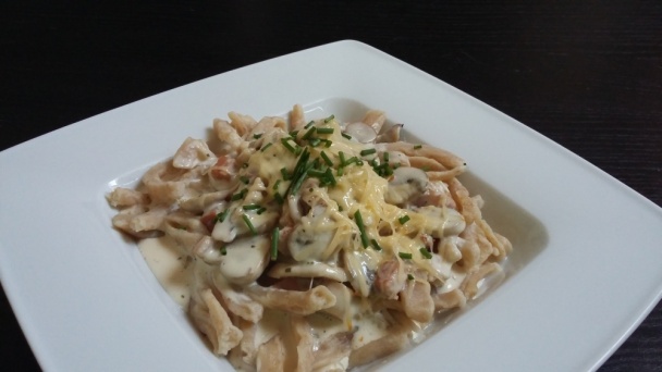 Domáce špaldové kváskové cestoviny so šampiňónovou omáčkou - obrázok 11