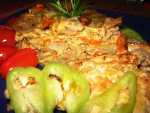 Prsia na sezame s prílohou zelenino-ovocného nákypu (fotorecept) - obrázok 12