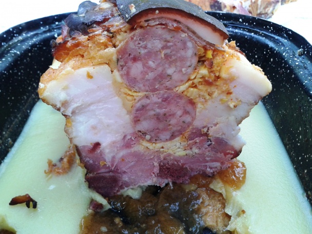 Údený bravčový bôčik plnený a pečený (fotorecept) - obrázok 5