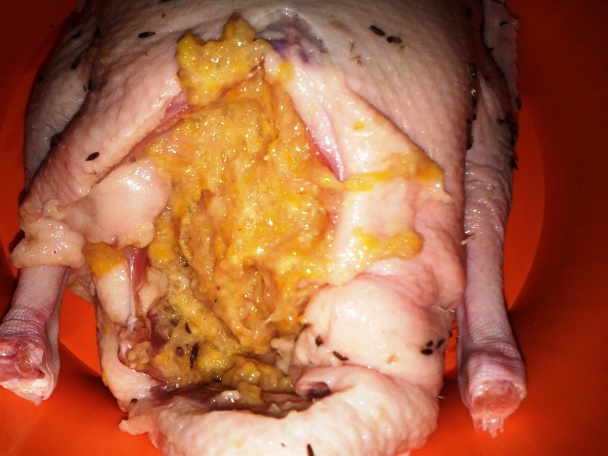 Pečená mladá kačica s broskyňovo-kuracou plnkou (fotorecept) - obrázok 3