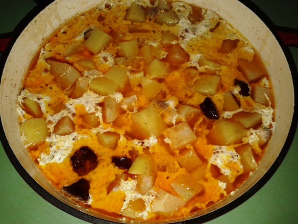 Zemiaky s kalerábom a bravčovým mäsom na vidiecky spôsob (fotorecept) - obrázok 4