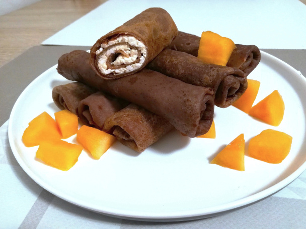 Čokoládové palacinky s tvarohom a žltým melónom - obrázok 8