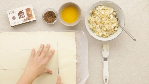 Slané Tofu šatôčky z lístkového cesta (fotorecept) - obrázok 2
