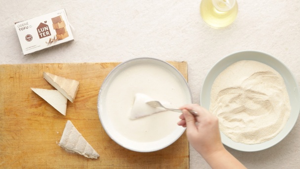 Vyprážané Tofu so zemiakovým šalátom - obrázok 2