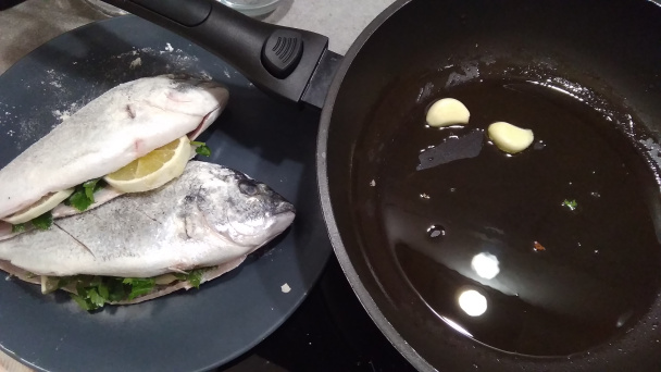 Pražma kráľovská (Orata, Sparus aurata) a slávky (fotorecept) - obrázok 3