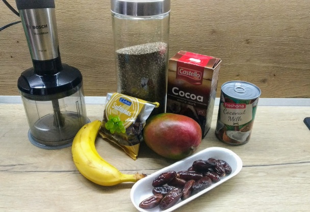 Raw kakaový chia puding s mangom - obrázok 1