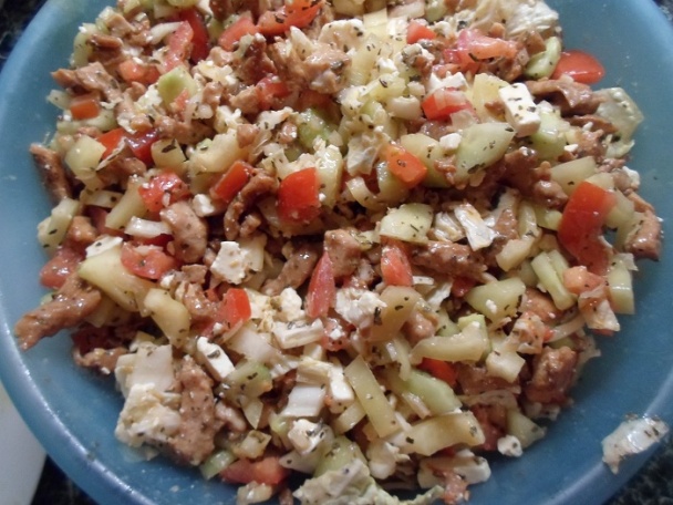 Zeleninový šalát s kuracím mäsom (fotorecept) - obrázok 8