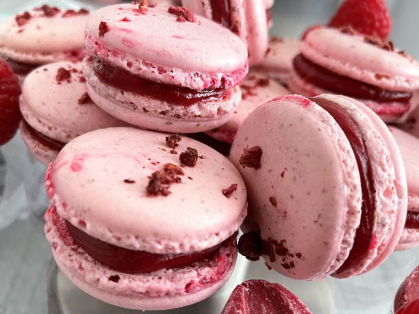 Malinovo-čokoládové makrónky (fotorecept) - obrázok 6