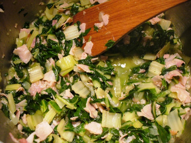 Cestoviny s mangoldom, šunkou a smotanou (fotorecept) - obrázok 6