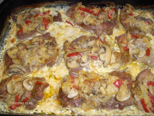 Krkovička so šampiňónmi a kápiou (fotorecept) - obrázok 5