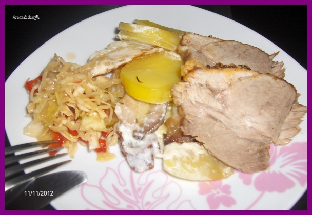 Prekladané zemiaky s pečenou krkovičkou (fotorecept) - obrázok 5