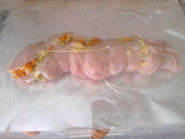 Morčacia roláda plnená zeleninou - obrázok 5