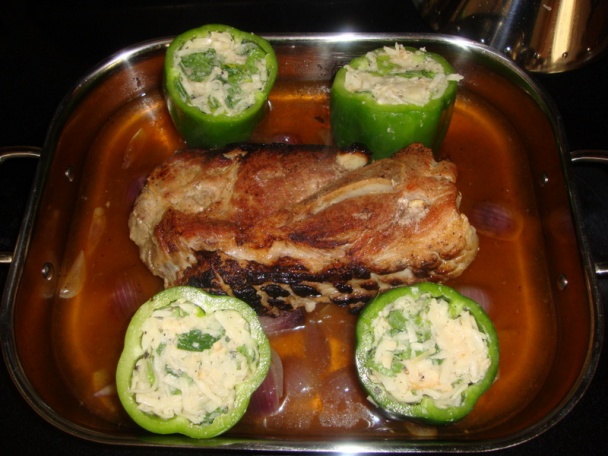 Pečené papriky so zemiakovým prekvapením, k pečenému mäsu (fotorecept) - obrázok 8