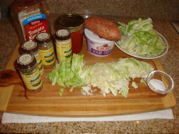 Paradajková kapusta zahustená sladkým zemiakom (fotorecept) - obrázok 1