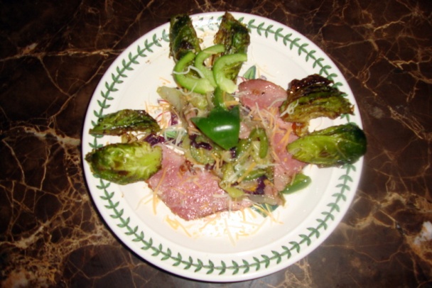 Pečený ružičkový kel so šunkou a jadrovníkmi (fotorecept) - obrázok 15