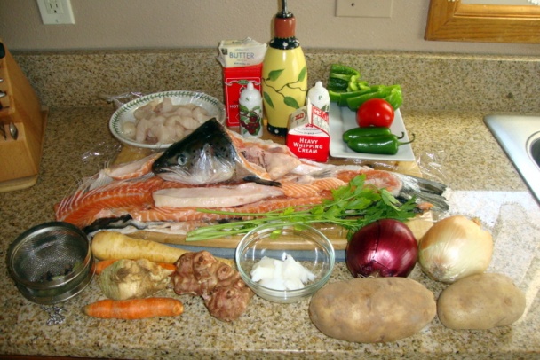 Krémová polievka z lososa a s pečeným karasom (fotorecept) - obrázok 1