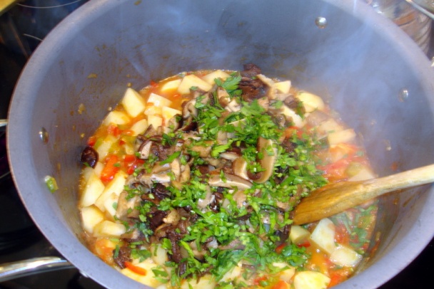 Zemiaková polievka s mäsom a hubami (fotorecept) - obrázok 6