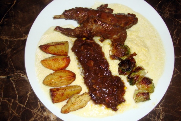 Králičie stehná s omáčkou z čiernych ríbezlí a tekvicou (fotorecept) - obrázok 7