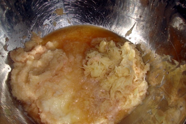 Zemiakové placky - nalešniky - so škvarkami a šunkou (fotorecept) - obrázok 2