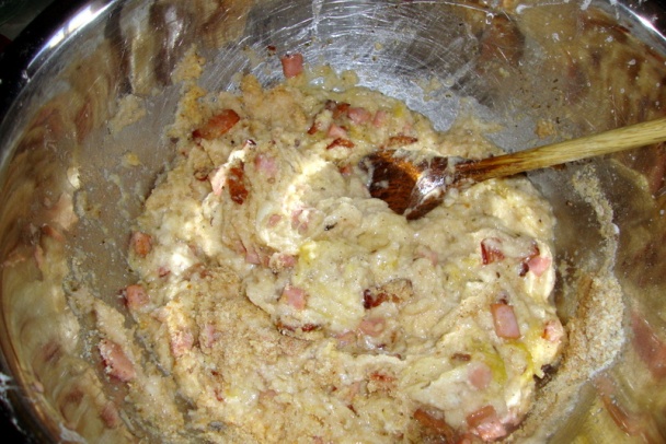 Zemiakové placky - nalešniky - so škvarkami a šunkou (fotorecept) - obrázok 3